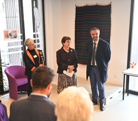 Michaël Delafosse lors de son discours à l’occasion du 10e anniversaire de l’Accorderie