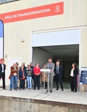 Michaël Delafosse lors de  l’inauguration de l'extension du pôle transformation du Marché gare de Montpellier