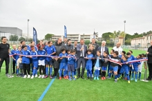 Michaël Delafosse lors de l’inauguration de la nouvelle pelouse du stade Paul Valéry