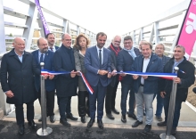 Michaël Delafosse lors de l’inauguration de la passerelle piétons-vélos entre Pérols et Carnon