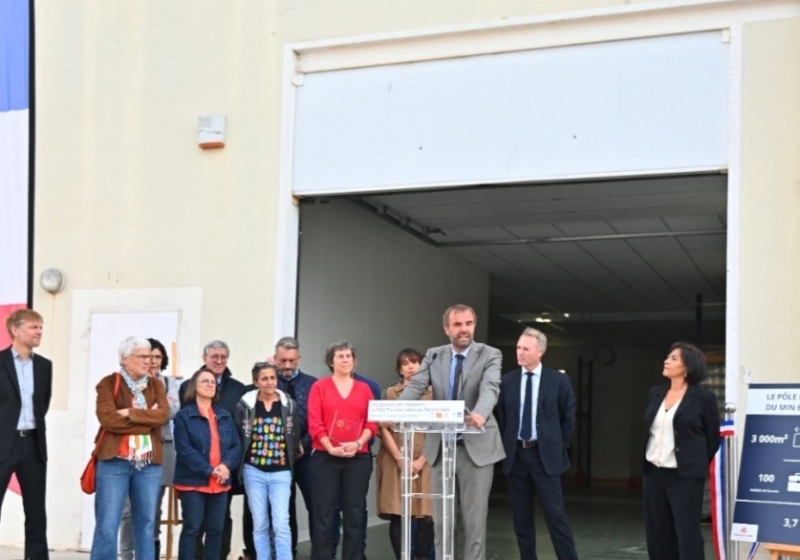 Michaël Delafosse lors de  l’inauguration de l'extension du pôle transformation du Marché gare de Montpellier