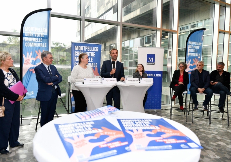 Michaël Delafosse lors de son discours pour le lancement de la mutuelle communale