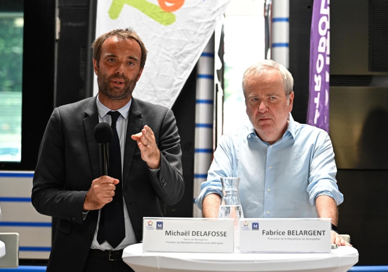 Michaël Delafosse avec le Procureur de la République Fabrice Bélargent